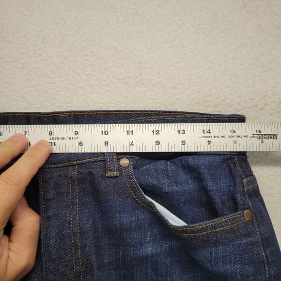 Eileen Fisher Jeans Womens 8 Dark Wash Raw Hem Organic Cotton Stretch Crop 31x27 - Picture 9 of 11